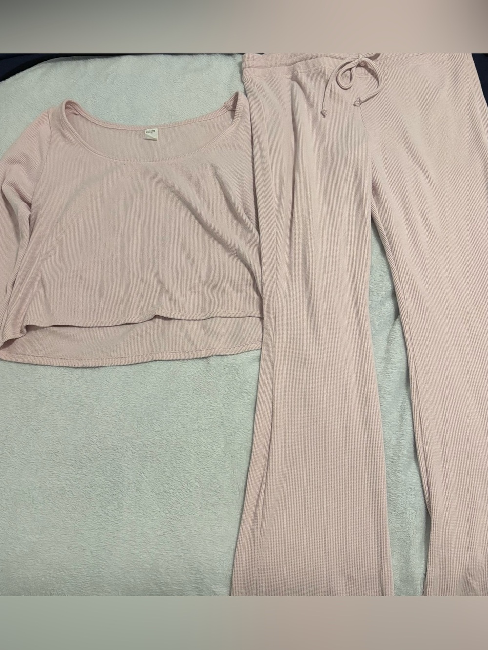 Hollister/Gilly Hicks Light Pink Ribbed Lounge Set - Top & Pants